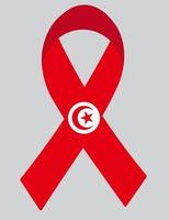 3D Flag of Tunisia on ribbon. vector