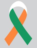 3D Flag of Ireland on ribbon. vector