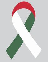 3D Flag of Hungary on ribbon. vector