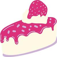 Cheesecake with berry jam topping illustration vector