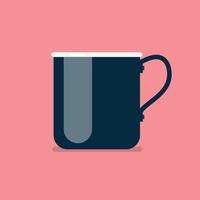 Metal mug in flat style vector