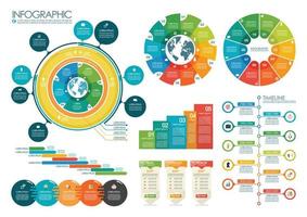 Infographic chart templates collection vector