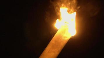 A Villagers uses the fire torch for brightening his view from the flame video