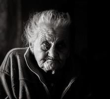 Very old tired woman photo