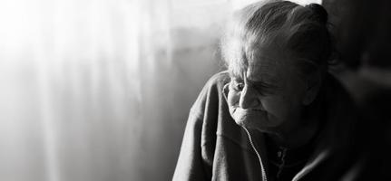 old depressed woman photo