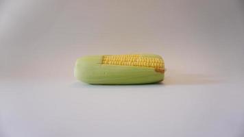 Fresh sweet corn on white background. photo