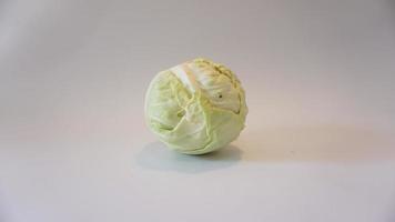 Fresh pointed white cabbage on white background. photo