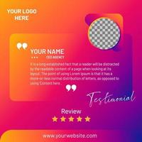 Testimonial Customer Review Quote Feedback Social Media Gradient Vector Template