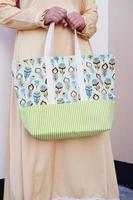 beautiful patterned bag as a background photo