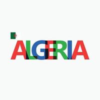 tipografía colorida de Argelia con su bandera nacional. tipografía del país del norte de África. vector