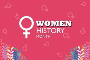 Women's History month is observed every year in March, vector