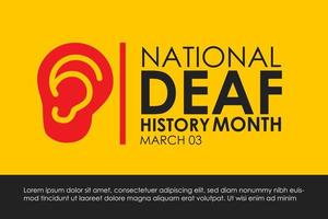 National deaf history Month suitable for banner background, illustration vector deaf