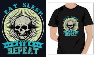Gym Fitness t-shirts Design Eat Sleep Gym Repeat vector