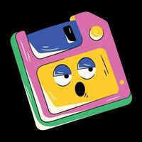 Trendy Floppy Disc vector