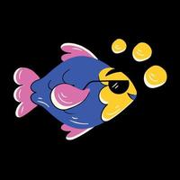 Trendy Cool Fish vector