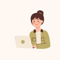 mujer trabajando illustartion vector