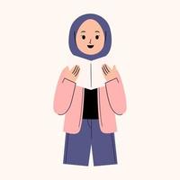 Muslim Woman reading book vector