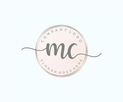 Initial MC feminine logo. Usable for Nature, Salon, Spa, Cosmetic and Beauty Logos. Flat Vector Logo Design Template Element.