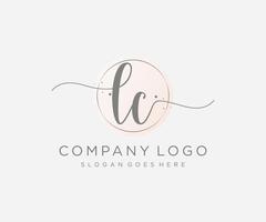 logotipo femenino inicial lc. utilizable para logotipos de naturaleza, salón, spa, cosmética y belleza. elemento de plantilla de diseño de logotipo de vector plano.