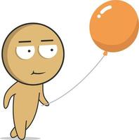 Man with a balloon in his hand vector