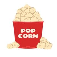 Popcorn bucket isolated on white background. Vector concepts for graphic and web design.