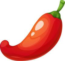 Cartoon red pepper on transparent background. Vegetable Collection vector