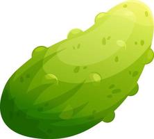 Cartoon cucumber on transparent background vector