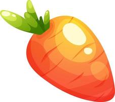 Cartoon juicy carrot on transparent background. Vegetable Collection vector