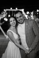 newlyweds at a wedding of sparklers photo