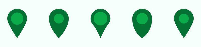 Gps pin eco green icon set - Vector