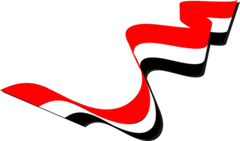 een gedraaid lint draag- de Egyptische vlag in haar drie kleuren rood wit en zwart png