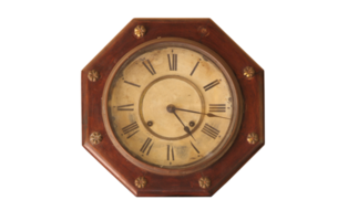 vieille horloge en bois png