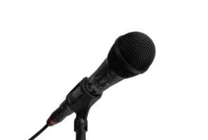 Microphone with stand isolated for music and entertainment design element png