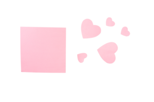 papel quadrado rosa com forma de amor fora png