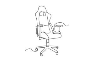 Single one line drawing racing cars seat. E-sports game concept. Continuous line draw design graphic vector illustration.