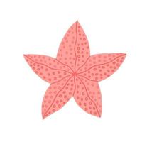 Sea star. Hand drawn vector illustration in cartoon style.