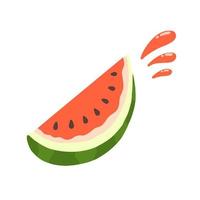 Juicy watermelon. Vector illustration in flat cartoon style isolated on white background.