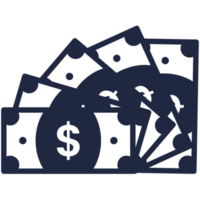 conjunto de elementos de ícone plano de dinheiro png