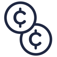 isolate two coins flat icon png
