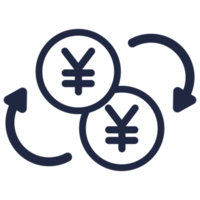 money exchange yen coins icon png