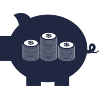 money box piggy bank flat icon blue and black color png