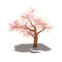 árbol de flor de cerezo transparente png