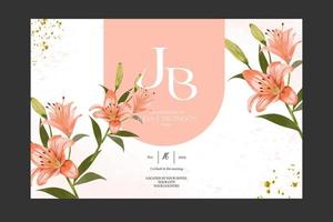 floral invitation card vector