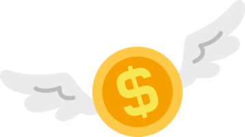 dinero con alas iconos planos png