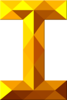 Alphabet Gold Farbe Polygon Schriftstil png