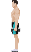 weight exercises people flat color png