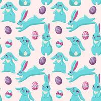 Seamless Pattern Rabbit. Hand Drawn Bunny, print design rabbit background. Print Design Textile for Kids Fashion. vector