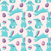 Seamless Pattern Rabbit. Hand Drawn Bunny, print design rabbit background. Print Design Textile for Kids Fashion. vector