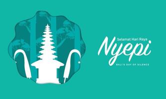 plantilla de banner del día de bali nyepi vector