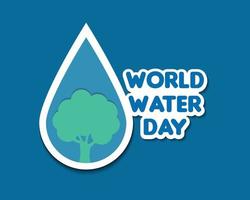 World Water Day With Tree vector